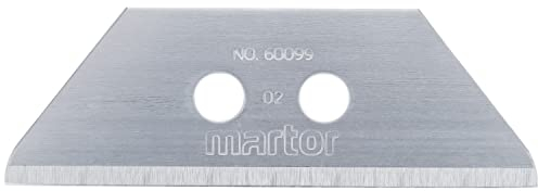 MARTOR 10 x Trapezoid Blade, Replacement Blades Cutters, Safety Knife, 19 mm, Sharp, Rounded, 2-fold usable, No. 60099