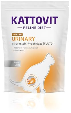 Kattovit - Alimento seco urinario para Gatos | Alimento seco para Gatos Adultos con trastornos urinarios. Alimento dietético como alimento Completo | 1.250 g de Pollo