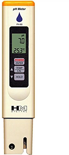 HM Digital PH-80 pH-Messgerät, wasserbeständig, mit ATC, für Hydrokulturen, Gartenarbeit, Aquarien, Riff, Pools, Spas, Wasseraufbereitung, Trinkwasser
