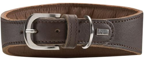 HUNTER SUPER SOFT Windhundhalsband, Leder, gepolstert, 42 (S), dunkelbraun