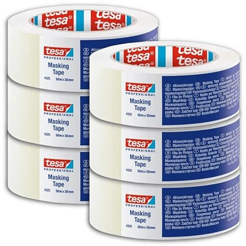 Lot de 6 TESA KREPP Masquage standard - Largeur 38mm