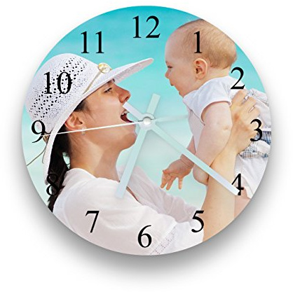 We Personalize Personalised Glass Wall Clock with numbers For All Occasions Birthdays, Mother's Day Wedding Anniversaries
