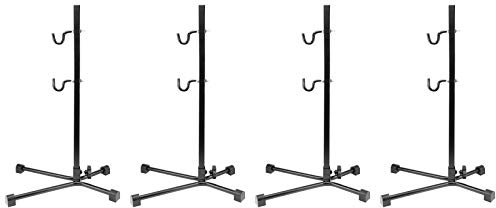 4x WELLGRO® Fahrradständer - Stahl, schwarz, sicherer Stand, Haken mit Kunststoffummantelung
