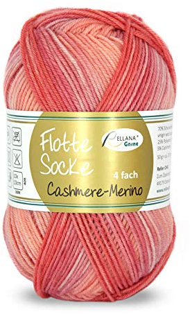 Rellana Flotte Socke Cashmere Merino Fb. 1329 apricot, Sockenwolle mit Kaschmir