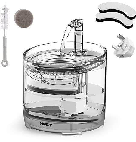 NPET Cat Water Fountain Quiet Automatic 1.5L Pet Drinking | small dog water fountain WF050 cat fountain 1.5l pet drinking fountain faucet 2 filters