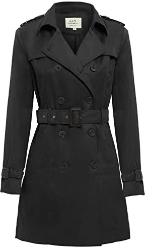 SS7 femmes Trench-coat femmes Mac (40, Noir)
