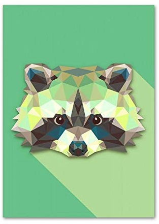 LCSLDW Leinwanddruck，Buntes Geometrisches Tier Wandkunst Leinwand Malerei Nordische Plakate Und Drucke Wandbilder Kinderzimmer Kinderzimmer Dekor, 30X40Cm Ohne Rahmen
