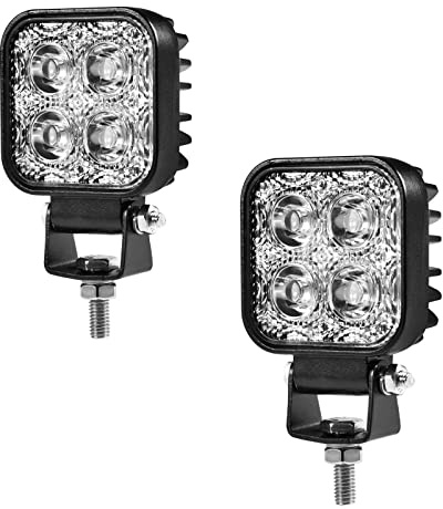 Viugreum 2 pack Led Arbeitsscheinwerfer 12V - 24V, 12W Led Zusatzscheinwerfer, Kaltweiß, IP67 Wasserdicht Offroad Scheinwerfer für SUV, UTV, ATV, LKW
