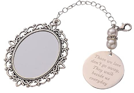 Brautstrauß, Foto-Charm-Anhänger, personalisierbar, Hochzeitsstrauß, Erinnerungsanhänger, Fotostrauß, Thermo-Transfer, blanko, Blumenstrauß, Erinnerungsanhänger, Mutter, Glas Silber