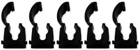 ROHANS Einzelne 15 mm Scharnierrohrschellen TS15 für Rohrleitungen, Schwarz, Weiß, Rot, Gelb, Blau, 5 Stück, 10, 15, 20, 50, 100 Stück (5, schwarz)