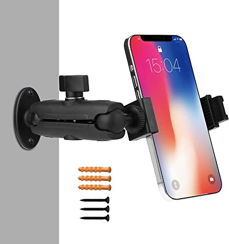 Peastrex Soporte Pared para teléfono Cabeza Bola Brazo Largo Base Taladro 360 Grados para teléfono Celular de 3,5 a 7 Pulgadas, iPhone 14 13, Galaxy etc.para el hogar, camión, Coche, cámara LED GPS