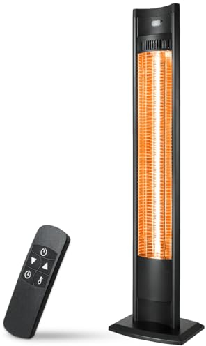 WALTER Professional Infrarot Standheizstrahler 2000 W, Hightech Wärmestrahler für Garten und Terrasse, Infrarot Heizstrahler, energieeffiziente Karbon-Infrarot Technologie, mit Fernbedienung
