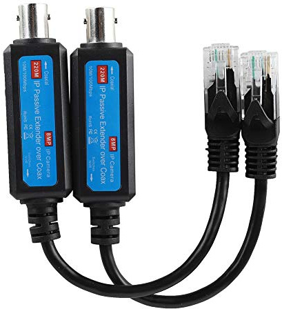 Network Transmitter, 1Pair 10/100Mbps 1CH Passive IP Network Coaxial Transmitter Receiver Extender for IP NVR Camera