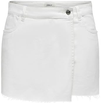 ONLY Onltexas Reg Dnm Skort Bj Noos Falda de pantalón, Blanco, S para Mujer