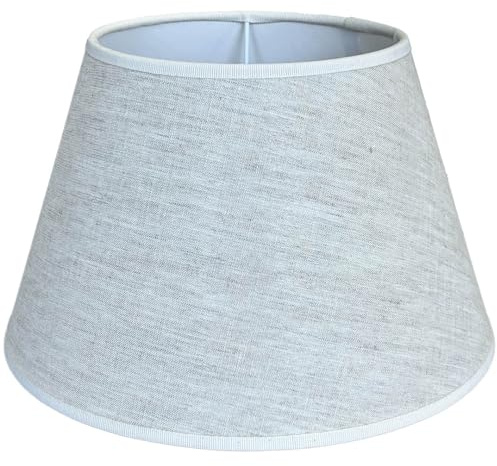 Luceclass Lampenschirm aus 100 % reinem Leinen auf glattem PVC, klassischer Ersatzhut für Lampe, handgefertigt, hergestellt in Italien, handgenäht (Durchmesser 25 cm, Fassung E27)