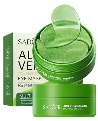 Aloe Vera unter Augenpflaster, Aloe Vera Augenmaske, Gezielte Schwellungen und dunkle Augenringe Pflege reduzieren feine Linien Hydratisierende Kollagen Augenmaske für jugendliches Aussehen