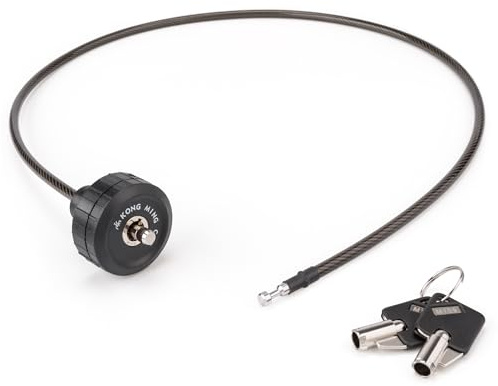 KONG MING CAR Bike Cable Lock - Handlebar End Lock fit Mountain Bike Bars - Anti Theft, Glossy Black