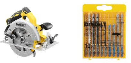 DEWALT Scie Circulaire Métal XR 18V Brushless 184mm - Sans Batterie ni Chargeur - Coffret TSTAK DCS570NT-XJ & DT2294-QZ Lame de Scie Set 10pcs, Argent