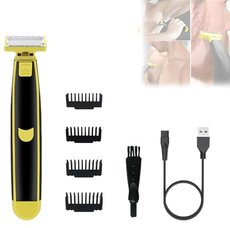 Rasoio da uomo per il corpo, rasoio elettrico da uomo, per lavare tutto il corpo, doppia rasatura bagnata e asciutta, kit USB per la toelettatura degli uomini, rasoio per il corpo, rasoio rotante per