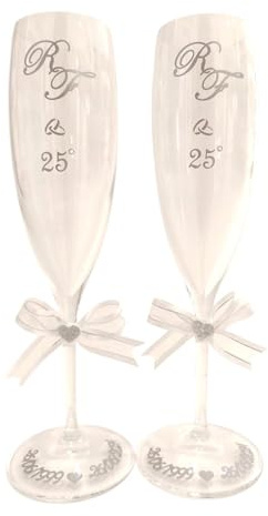 Calice Bicchiere Flute in CRISTALLO personalizzabile ideale per Matrimonio, Anniversario, Compleanno, Laurea ed ogni tuo evento