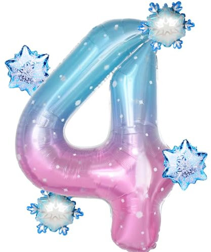 Palloncino Numero 4, Decorazioni Compleanno 4 Anni, Foil Palloncini Numeri Giganti, Gonfiabili per Festa e Anniversario