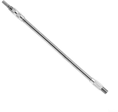 Flexible Drill Bit Extension, Metal Screwdriver Extension, Long Drill Bit for Small Spaces (Silver)