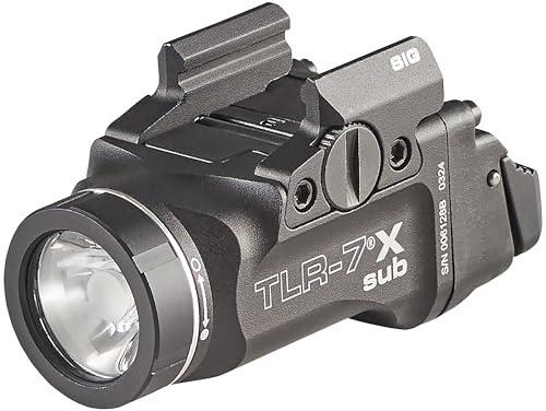 Streamlight 69406 TLR-7 X sub USB 500-Lumen 5000-Candela Weapon Light Designed Exclusively and Solely for Sig Sauer P365/XL Closed Rail Systems, Includes Mounting Kit and Keys, Black