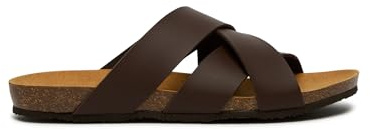 Scholl Didier, Sandali Uomo, Intrecciato, Marrone Scuro, 41 EU