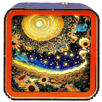 Generisch Puzzle in legno, luce notturna, puzzle in legno, luce notturna, decorazione per camera da, soggiorno, studio