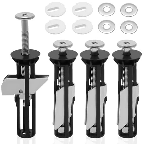 UTXN 4Pcs Toilet Seat Bolts, Toilet Seat Fittings, Toilet Seat Fixing Kit, Toilet Seat Fixings, Toilet Fixing Kit, for Top Lid Hinges Toilet Seat Universal Replacement Parts Kit
