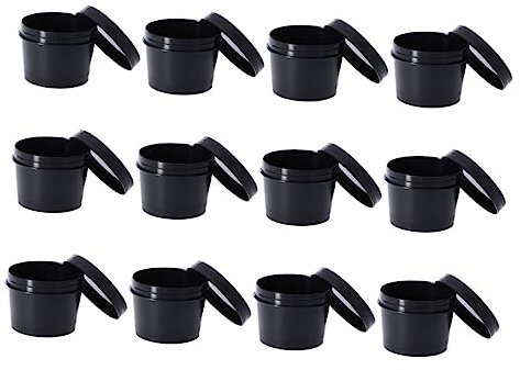 BELLIFFY 12stücke Teiliges Schwarze Creme Dosen Mit Deckel Auslaufsichere Wiederbefüllbare Gesichtsmaske Behälter Leichte Tragbare Kosmetik Sub-verpackung Für Reisen Und Hautpflege