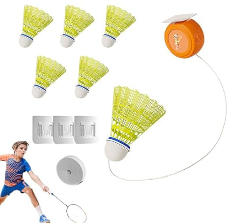 GUSHE Badminton Automatic Rebound Trainer, Badminton-Trainer, Badminton-Rebound-Trainer, Badminton-Rebound-Training, Tragbares Badminton-Trainer Gerät, Badminton-Selbstlerngerät