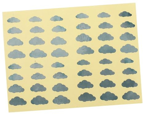 Silberner Wolken Griffbrett Aufklebersatz für E-gitarre, 1 Blatt | Kunststoff, Selbstklebend und Farbbeständig, für Selbstgemacht Dekoration, Passend für Gitarre und E-gitarre