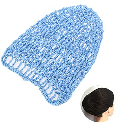 WRITWAA Haarnetz Snood Aus Atmungsaktivem Viskosenetz Dehnbar Einheitsgröße Haarnetzabdeckung Zum Schlafen Für Damen Blau Mit Elastischem Gummiband
