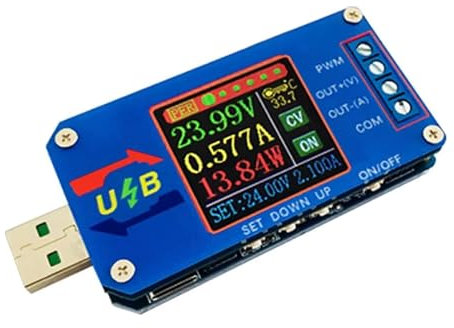 LLHCF Regulador de voltaje USB de 5 V a 12 V, voltímetro, amperímetro, generador de señales con pantalla digital para proyectos