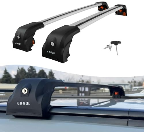 Axenture Premium Car Roof Bars for Ford Puma 5 Dr Suv 2020+; Lockable Roof Rack Cross Bars, Compatible with Flush-Mounted Roof Rails (2 Pcs) Grey