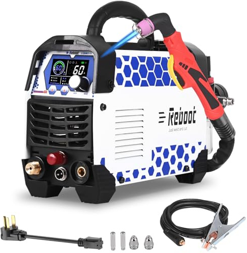 Reboot RBC6000DLPRO Plasma Cutter, 60 Amp Non-Touch Pilot Arc, 5/8 inch Clean Cut, Dual Voltage 120V/240V, Digital Display