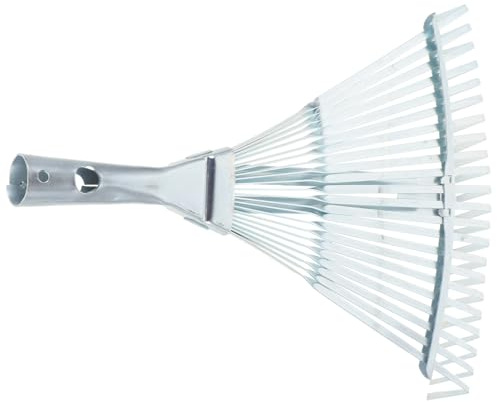 QUMIIRITY Râteau à Feuilles Métallique Réglable 29-46 Cm pour Jardin Et Pelouse Ramassage Débris Légers Et Nettoyage Cour