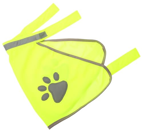 DECOMELODY Reflektorweste Hund mit Pfotenmuster Verstellbare Sicherheitsweste für Haustiere Atmungsaktive Outdoor Warnweste für Bessere Sichtbarkeit bei Nacht Geeignet für Hunde