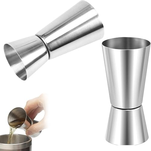 Professional Stainless Steel Dual-Sided Cocktail Jiggers Set for Precise 25ml & 50ml Measurements - Ideal for Bartenders and Home Use