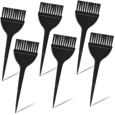 6 PCS Hair Dye Brush, Black Hair Color Brushes Reusable Tint Coloring Dying Brush Kit for Hairstylist Reusable Color-Tint Applicator Women Men Salon and Home DIY Dyeing