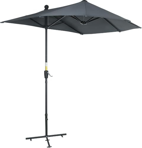 DecHome - Ombrellone da Giardino Decentrato 2x1.9 mt in Acciaio/Poliestere Colore Grigio