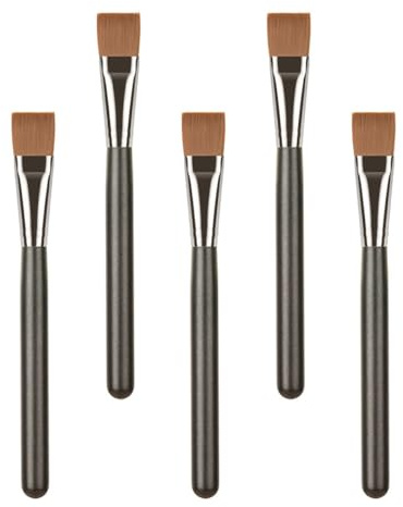JHKNNK 5 Aplicadores Planos para Mascarilla Facial de Fibra Artificial Negra, Prácticos Mantener las Manos Limpias en Salón de Belleza o Cuidado Piel