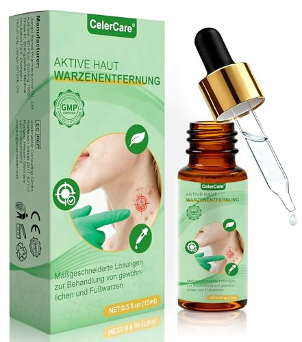 Warzenentferner – für alle Hauttypen für Hände, Füße, Hals & weitere Bereiche Mild und nicht reizend Geeignet für Erwachsene und Kinder 15 ml