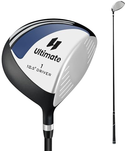 COSTWAY Driver de Golf 460CC, Club de Golf Driver Individuel avec Tête en Alliage d'Aluminium Manche en Graphite Grip en Caoutchouc Couvre-Tête, pour Droitiers