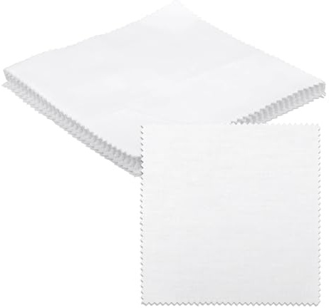 50uds Cuadros de Tela de Algodón, 12,7x12,7cm Paquete Cuadrados Precortados para Acolchado para Costura Patchwork y Proyectos Manualidades (Blanco)