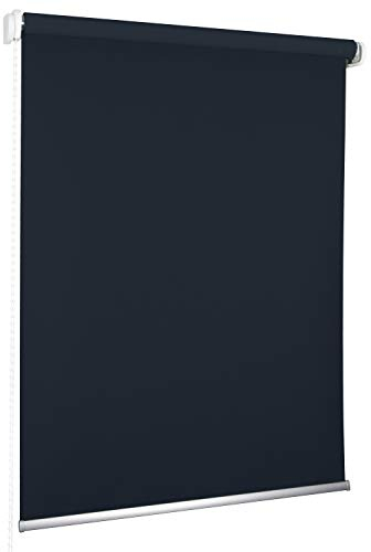 ROLLMAXXX Standard-Rollo Verdunkelungrollo Seitenzug Kettenzugrollo Tageslicht Sichtschutz (150 x 190 cm, Navy)
