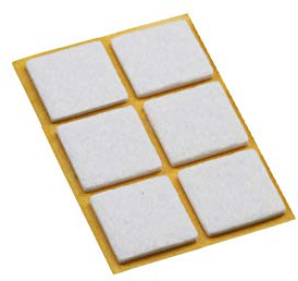 Metafranc 645216 Lot de 6 patins en feutre autocollants Blanc 32 x 32 mm Protection efficace de vos meubles et chaises pour sols délicats