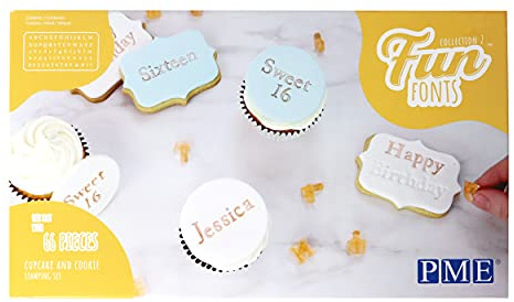 PME Fun Fonts-Cupcake and Cookie Stamping Set, Collection 2, Cupcakes & Cookies, Orange