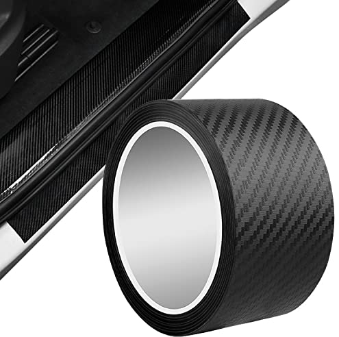 Carbon Folie Einstiegsleisten Schutz 5cm*3m Autofolie Matt Schwarz Kohlefaser Aufkleber, Selbstklebend Schutzfolie Lackschutzfolie Passend für die Meisten Autos